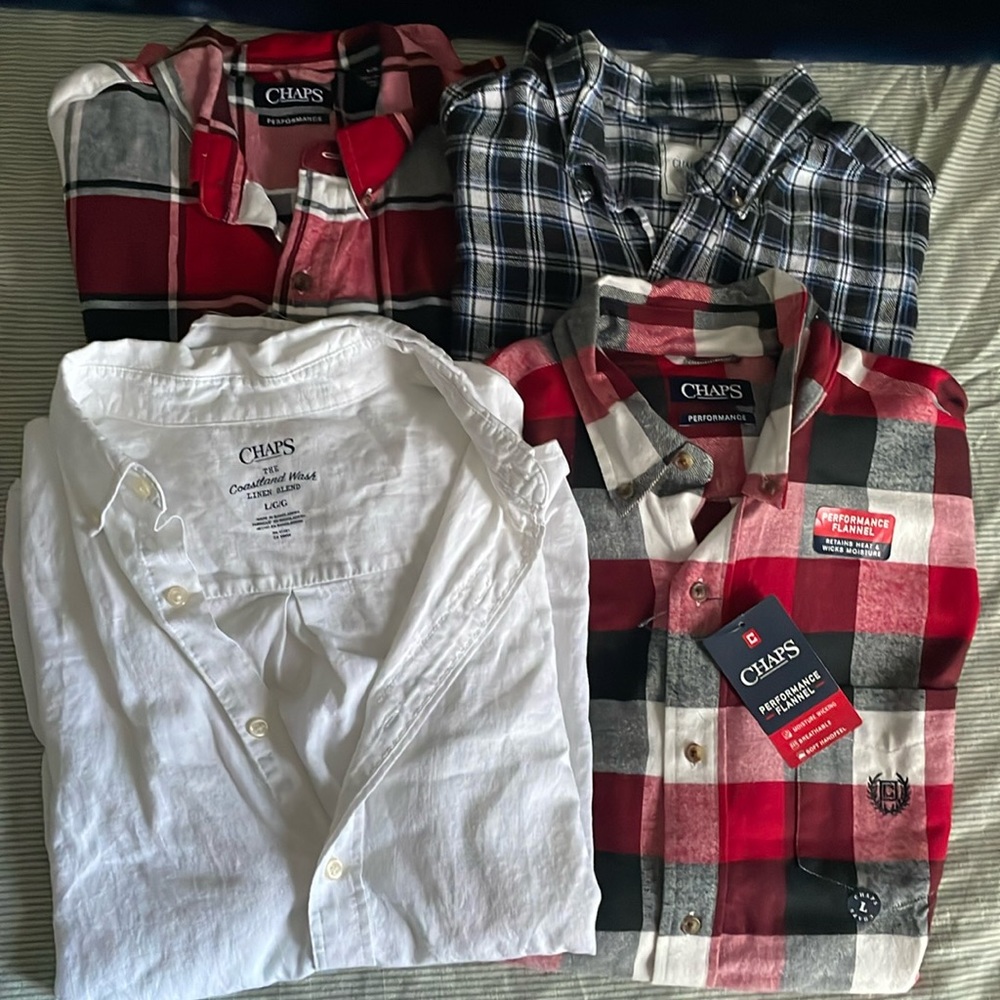 Men’s Chaps shirt lot - flannels and linen
